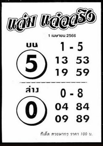 เว็บหวย แจ่มแจ๋วจริง 1/4/66