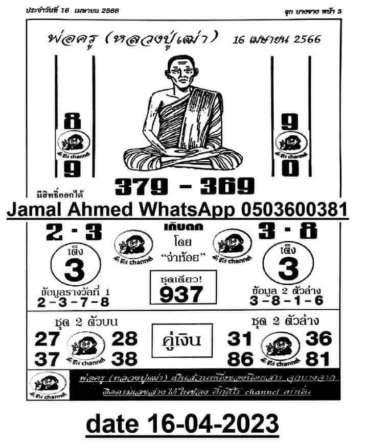 เลขหวยพ่อครู 1/6/66